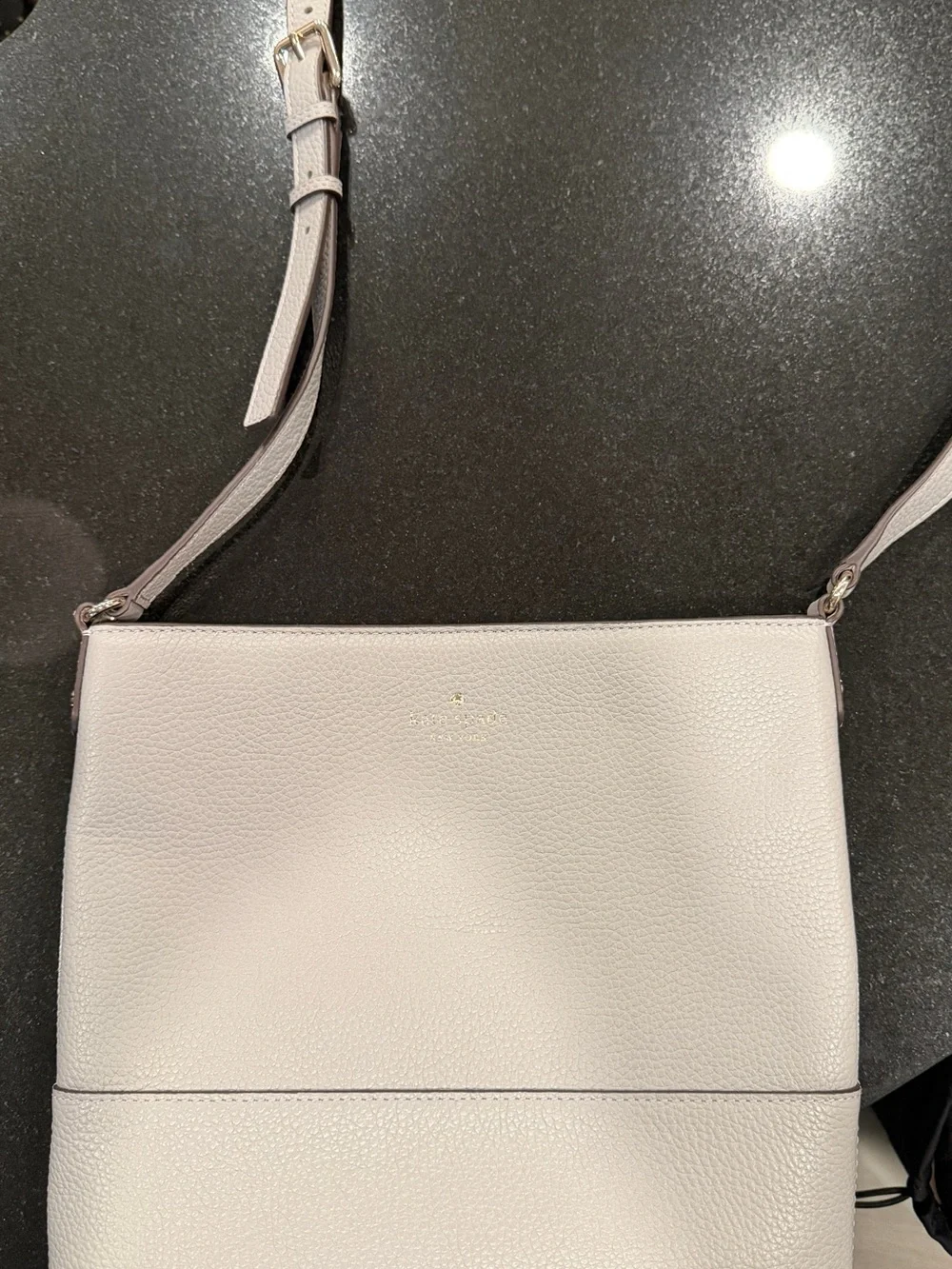 kate spade Pebbled Leather Crossbody in Light Gray - Picture 2 of 4